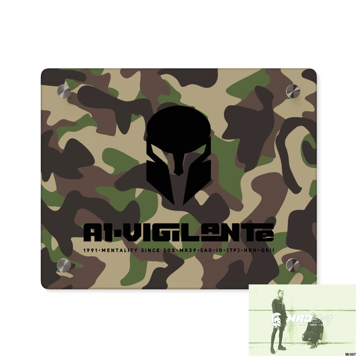 A1-Vigilante Sparta Military Mentality 1991 Style Acrylic Wall Art Panels 10″ x 8″ (Horizontal) / 0.25’’ Home Decor