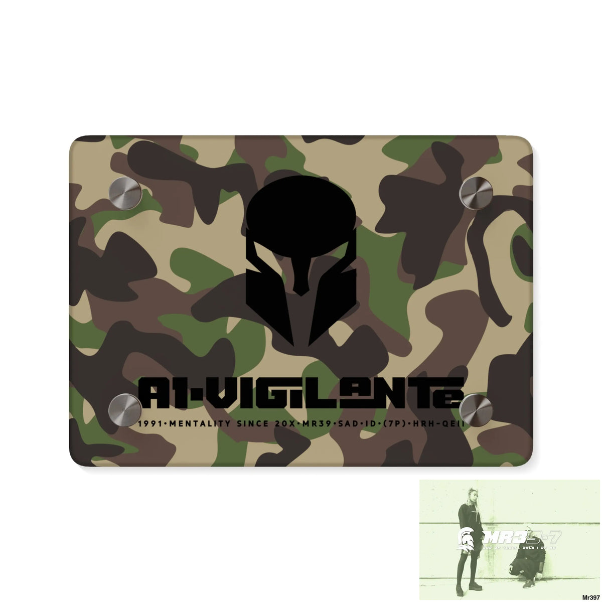 A1-Vigilante Sparta Military Mentality 1991 Style Acrylic Wall Art Panels 7’’ x 5’’ (Horizontal) / 0.25’’ Home Decor
