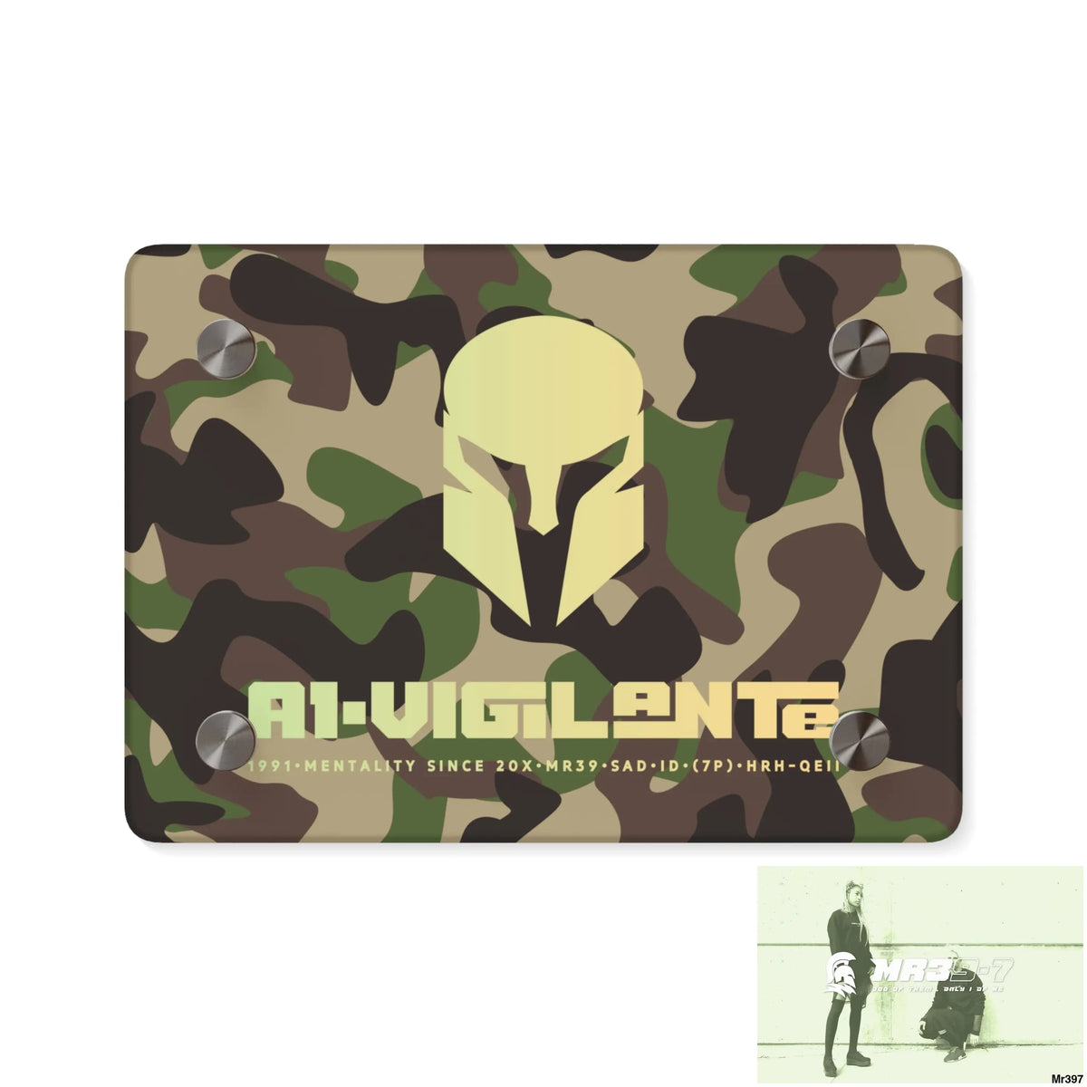 A1-Vigilante Sparta Military Mentality 1991 Style Acrylic Wall Art Panels 7’’ x 5’’ (Horizontal) / 0.25’’ Home Decor