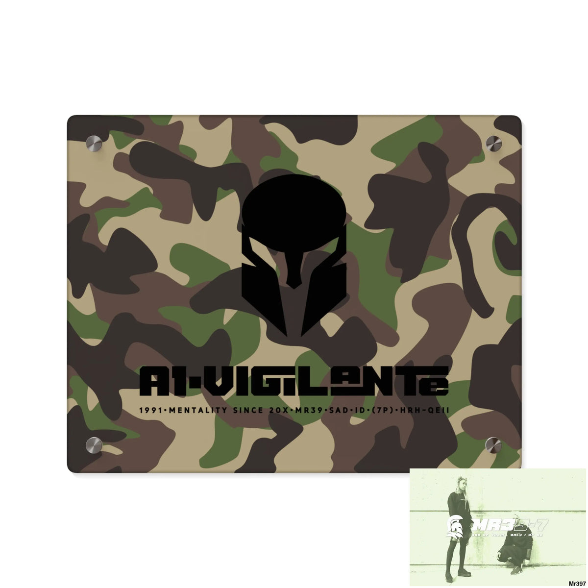 A1-Vigilante Sparta Military Mentality 1991 Style Acrylic Wall Art Panels 14″ x 11″ (Horizontal) / 0.25’’ Home Decor