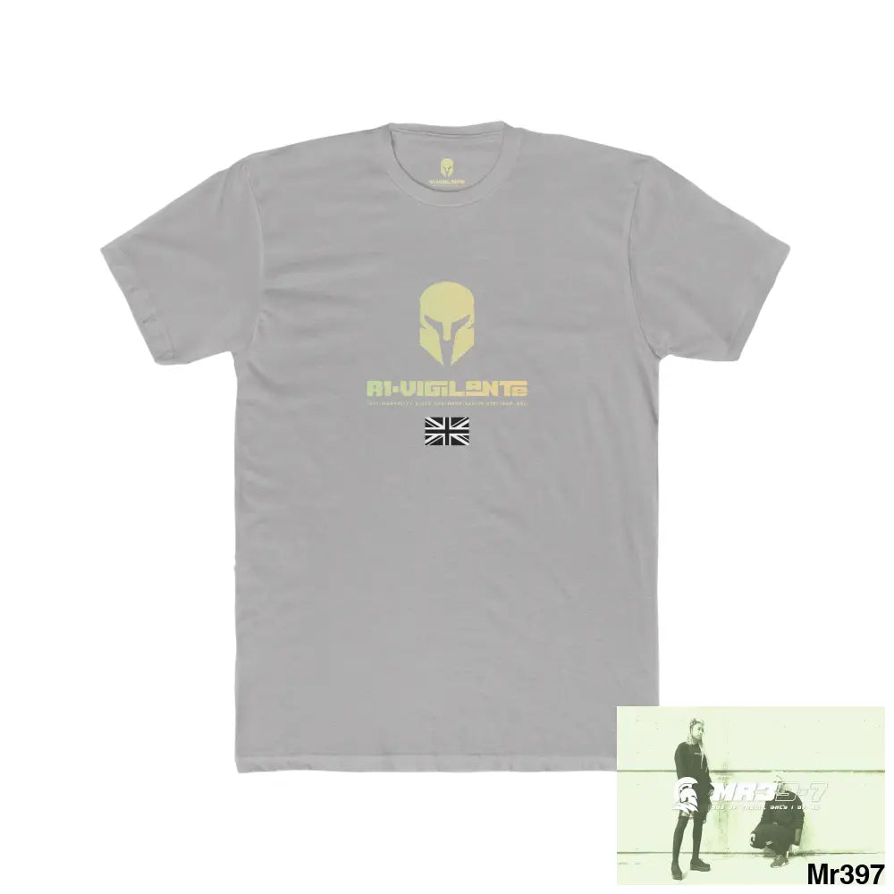 A1-Vigilante Sparta My Life My Deaths Their Plans Failed Tactical GB Men’s Cotton Crew Tee Solid Light Grey / S T-Shirt