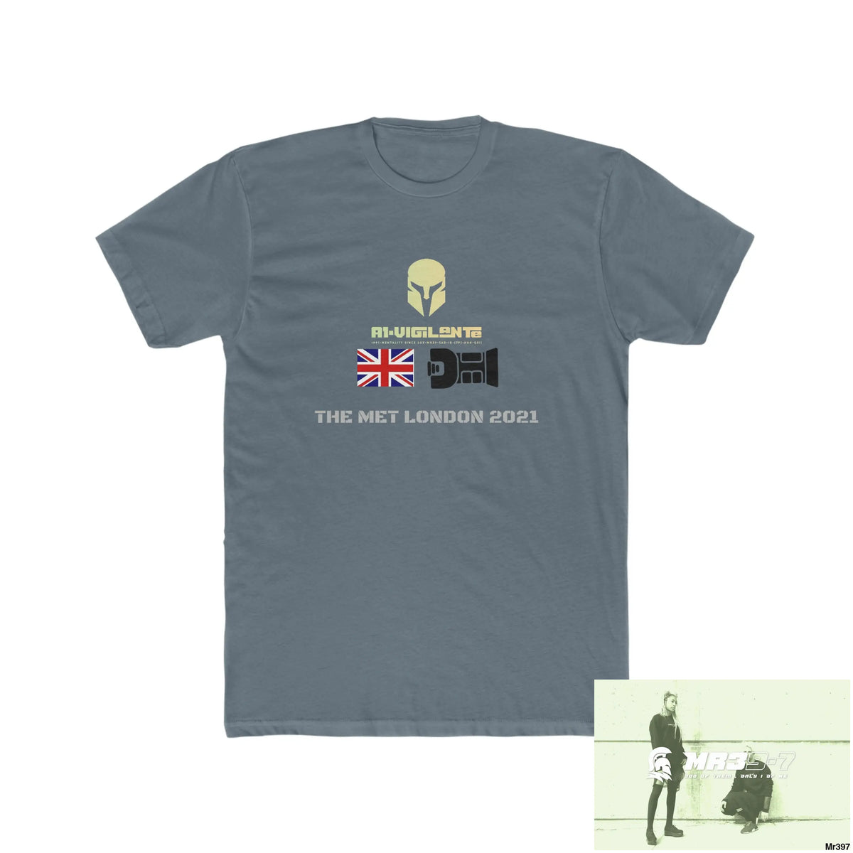 A1-Vigilante Sparta One flew over the Redwoods Centre - Men’s Cotton Crew Tee Solid Indigo / S T-Shirt