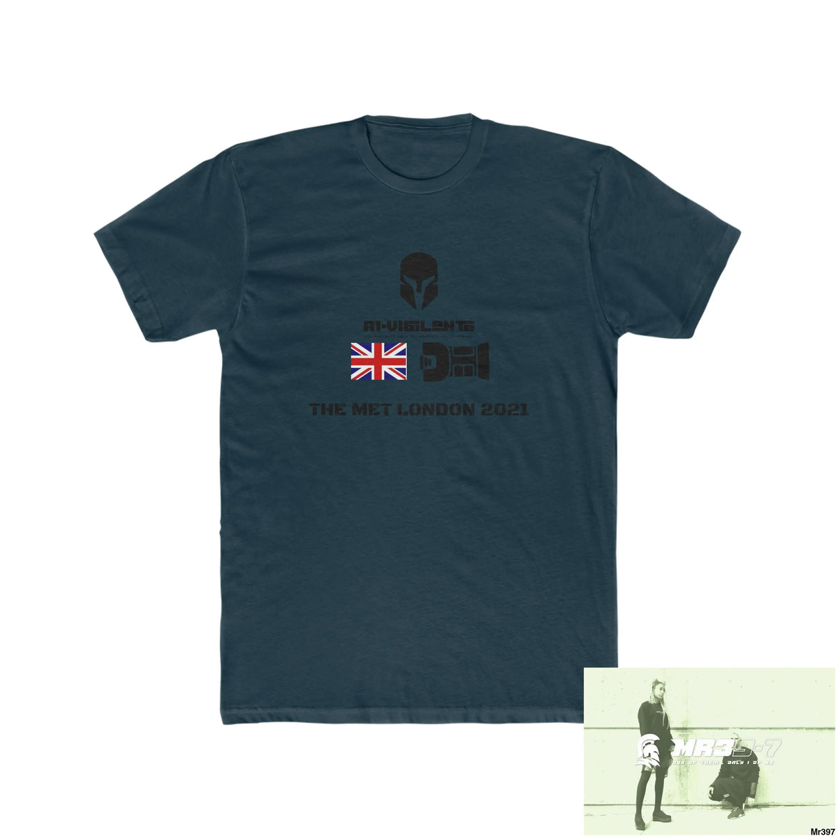 A1-Vigilante Sparta One flew over the Redwoods Centre - Men’s Cotton Crew Tee Solid Midnight Navy / XS T-Shirt