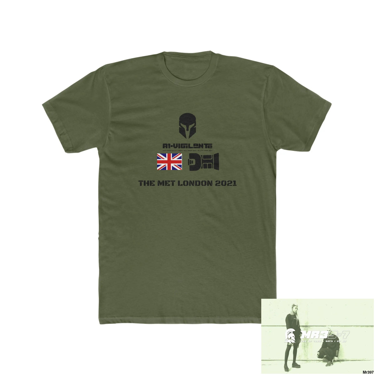 A1-Vigilante Sparta One flew over the Redwoods Centre - Men’s Cotton Crew Tee Solid Military Green / XS T-Shirt