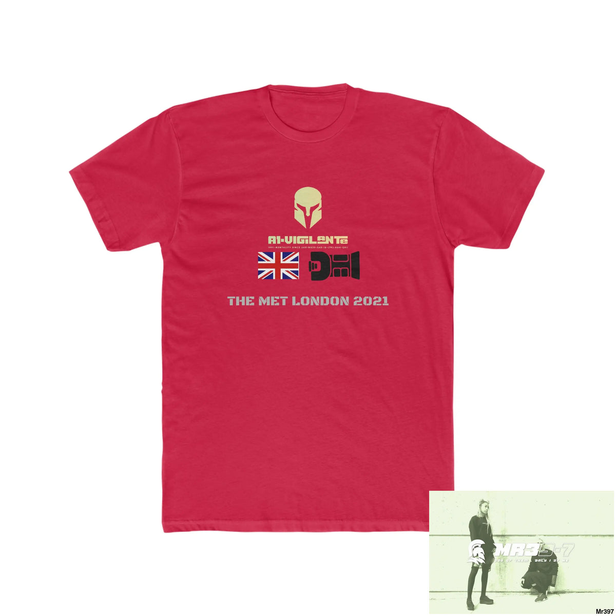 A1-Vigilante Sparta One flew over the Redwoods Centre - Men’s Cotton Crew Tee Solid Red / XS T-Shirt