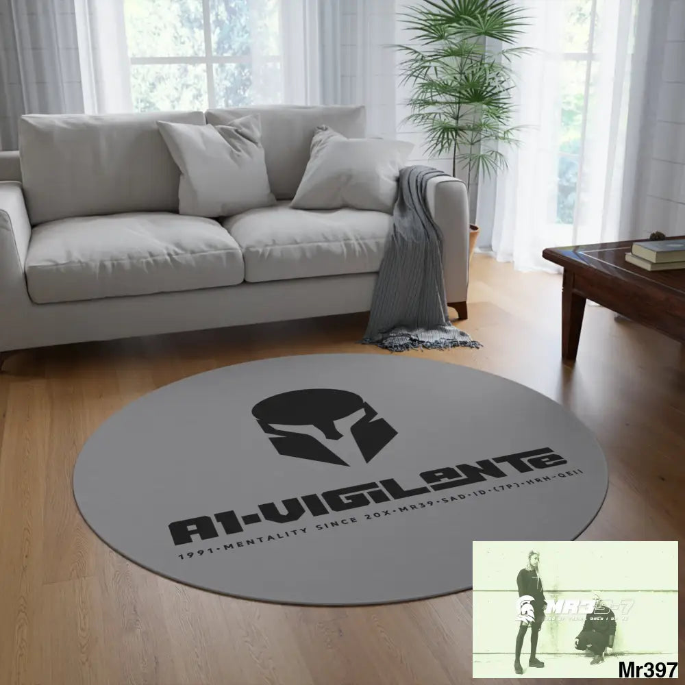 A1-Vigilante Sparta Round Rug 60’’ × 60’’ Home Decor