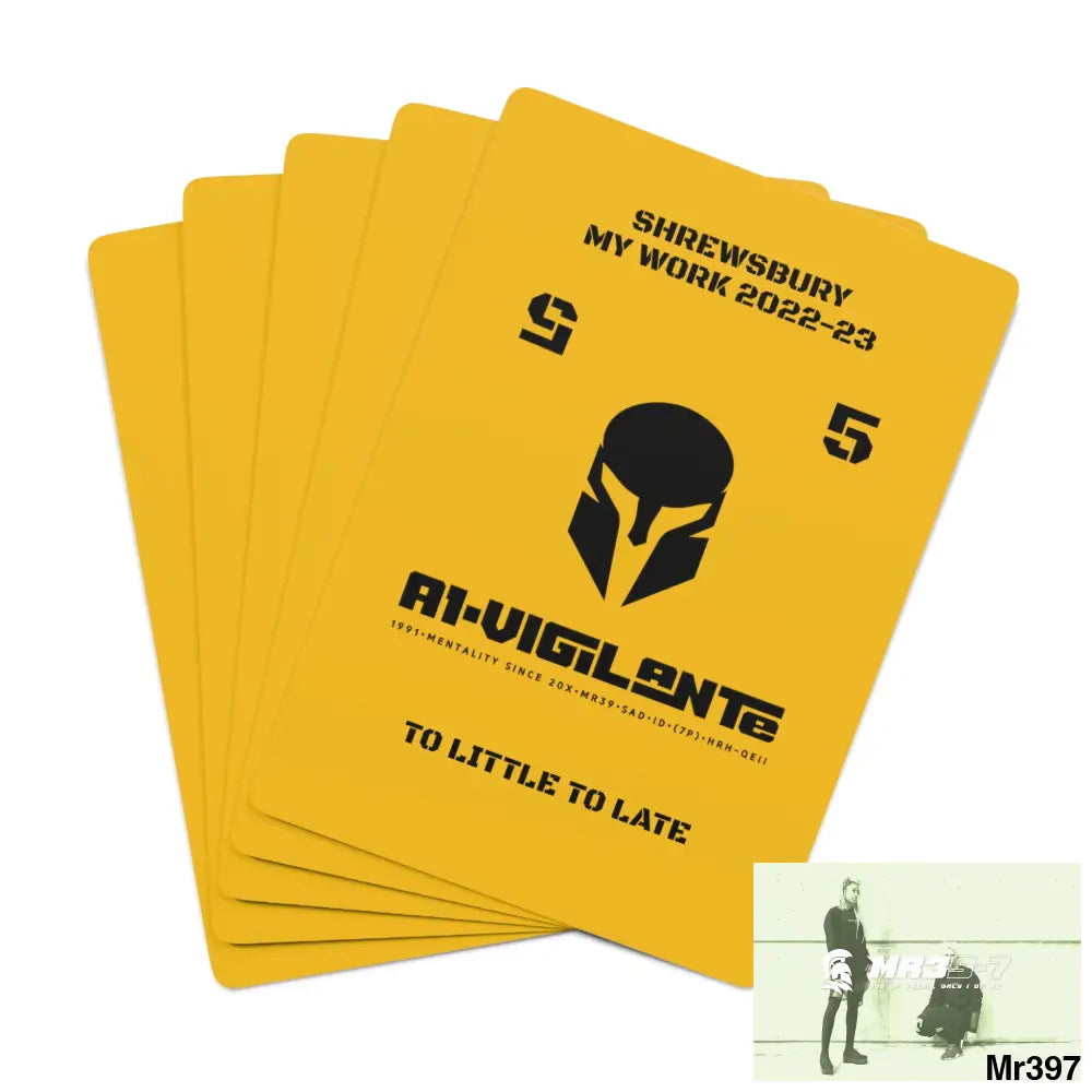 A1-Vigilante Sparta Shrewsbury my work Ltd Edition Custom Poker Cards 2.47’’ x 3.47’’ / White / Semi Glossy Paper