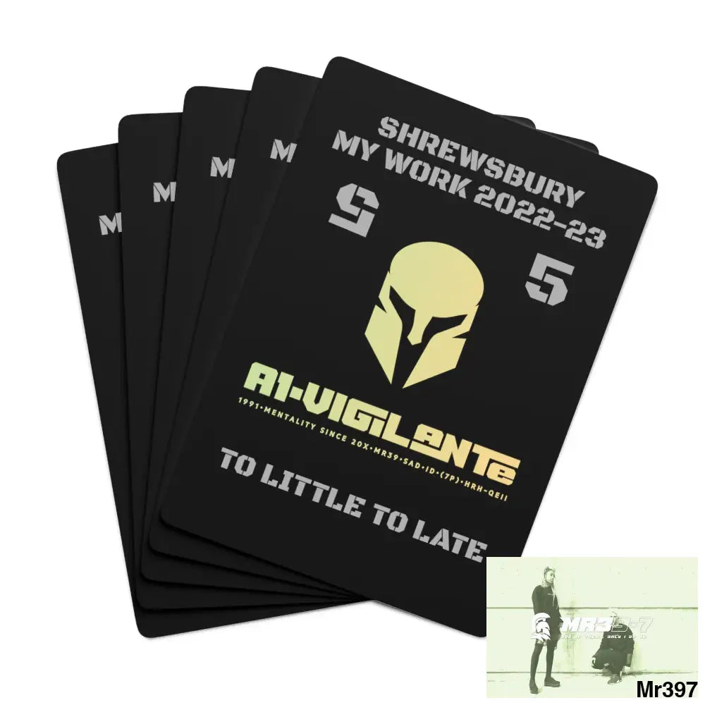 A1-Vigilante Sparta Shrewsbury my work Ltd Edition Custom Poker Cards 2.47’’ x 3.47’’ / White / Semi Glossy Paper