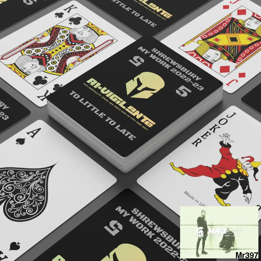 A1-Vigilante Sparta Shrewsbury my work Ltd Edition Custom Poker Cards 2.47’’ x 3.47’’ / White / Semi Glossy Paper