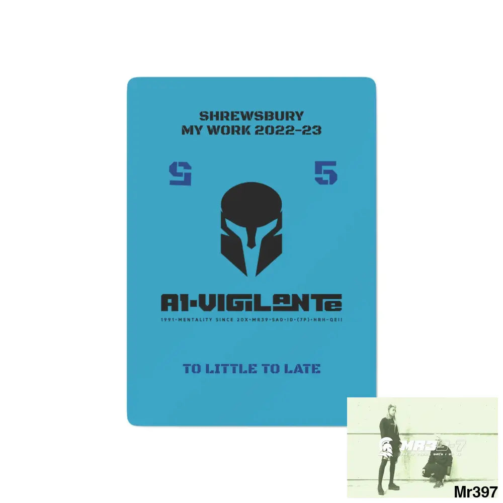 A1-Vigilante Sparta Shrewsbury my work Ltd Edition Custom Poker Cards 2.47’’ x 3.47’’ / White / Semi Glossy Paper