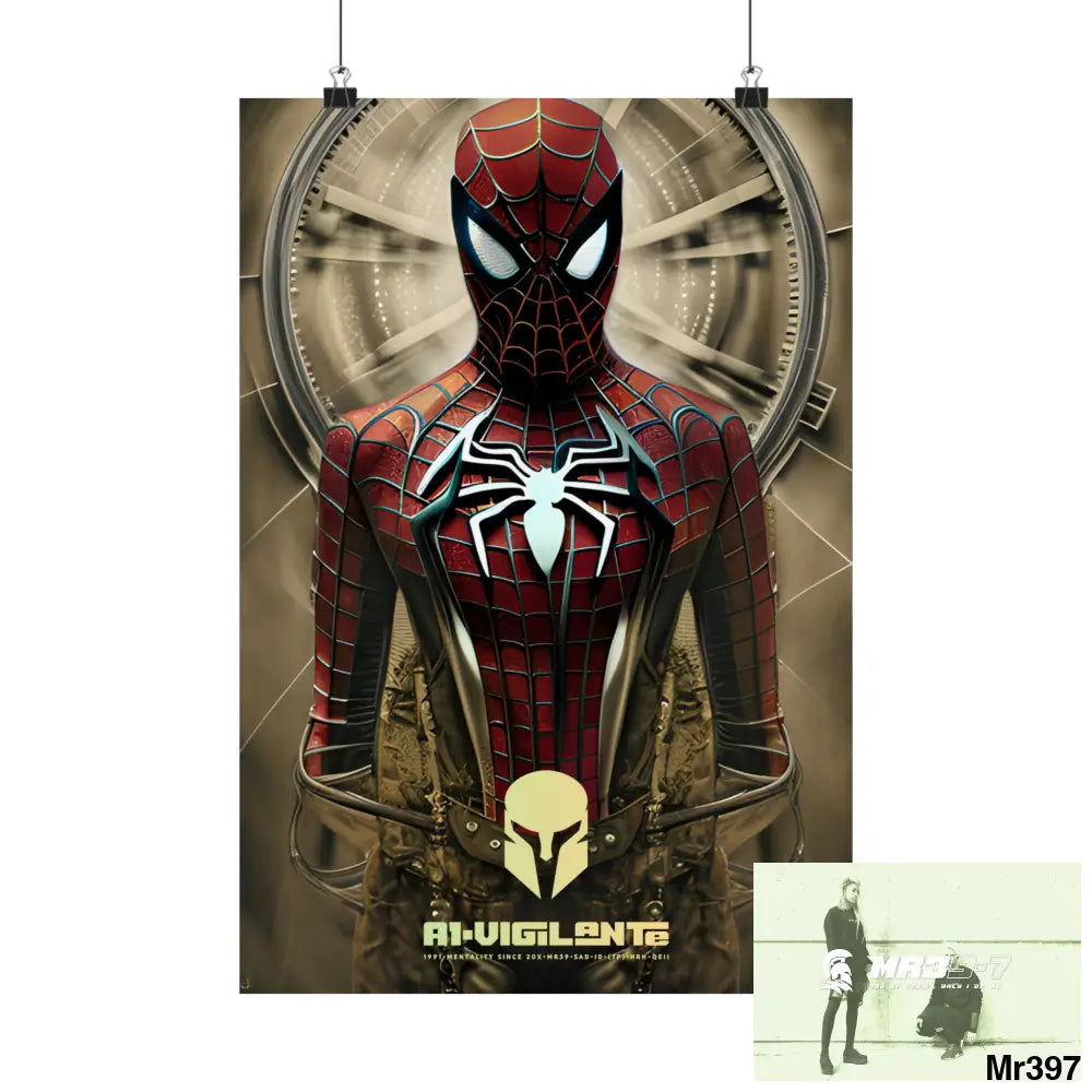 A1-Vigilante Sparta Steampunk SpiderMan Graphic Matte Vertical Posters 13’’ x 19’’ / Matte Poster