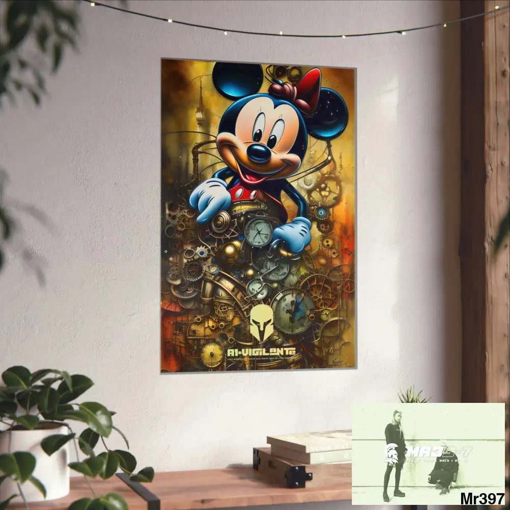 A1-Vigilante Sparta SuperResolution Micky Mouse Steampunk Graphic Matte Vertical Posters Poster