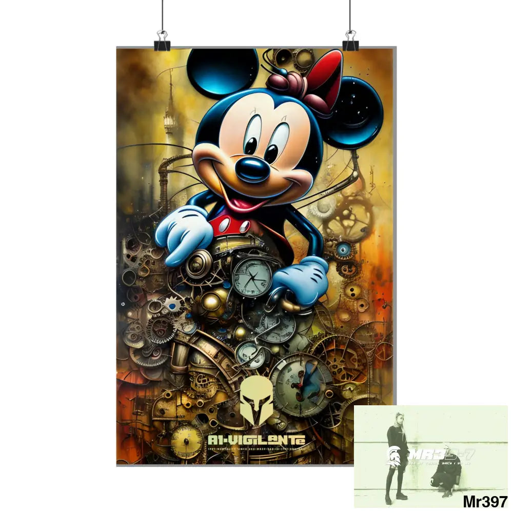 A1-Vigilante Sparta SuperResolution Micky Mouse Steampunk Graphic Matte Vertical Posters Poster
