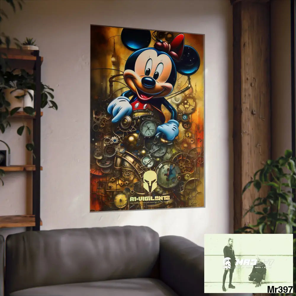 A1-Vigilante Sparta SuperResolution Micky Mouse Steampunk Graphic Matte Vertical Posters Poster