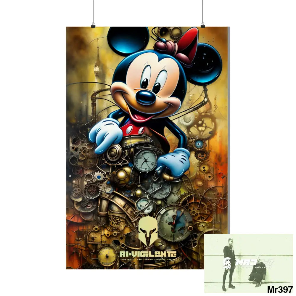 A1-Vigilante Sparta SuperResolution Micky Mouse Steampunk Graphic Matte Vertical Posters Poster
