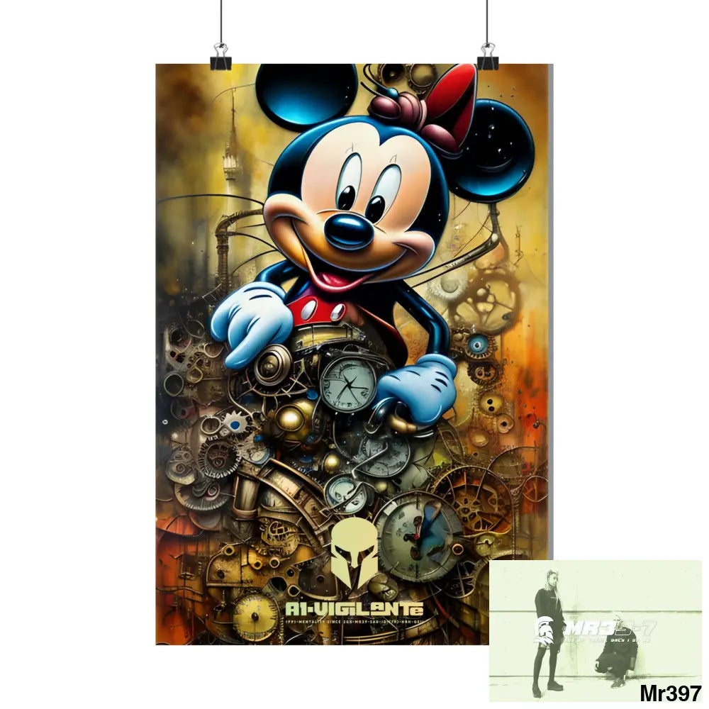A1-Vigilante Sparta SuperResolution Micky Mouse Steampunk Graphic Matte Vertical Posters Poster