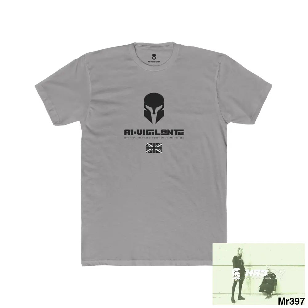 A1-Vigilante Sparta Tactical GB 2012 My Work Colwyn Bay to and from there Men’s Cotton Crew Tee Solid Light Grey / S