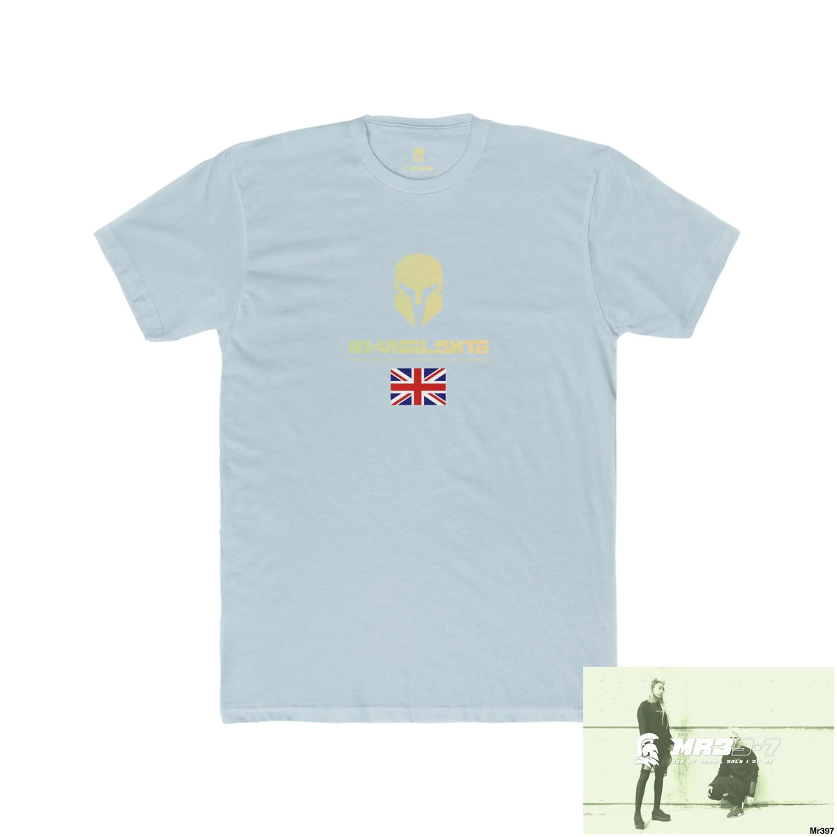 A1-Vigilante Sparta & The Columbian Elements Shrewsbury 2016 My Work 2022-23 - Men’s Cotton Crew Tee Solid Light Blue