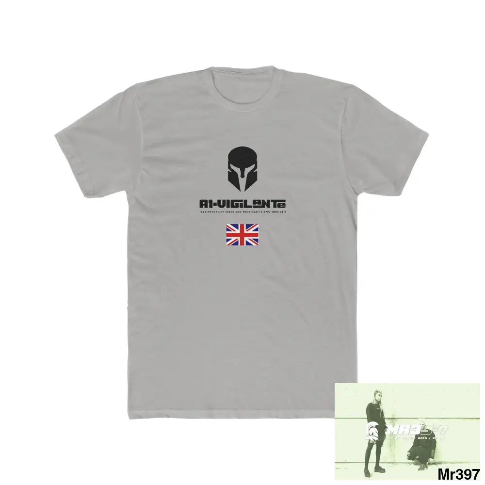 A1-Vigilante Sparta The Tactical move Powys to Shrewsbury 2016 - Men’s Cotton Crew Tee Solid Light Grey / S T-Shirt