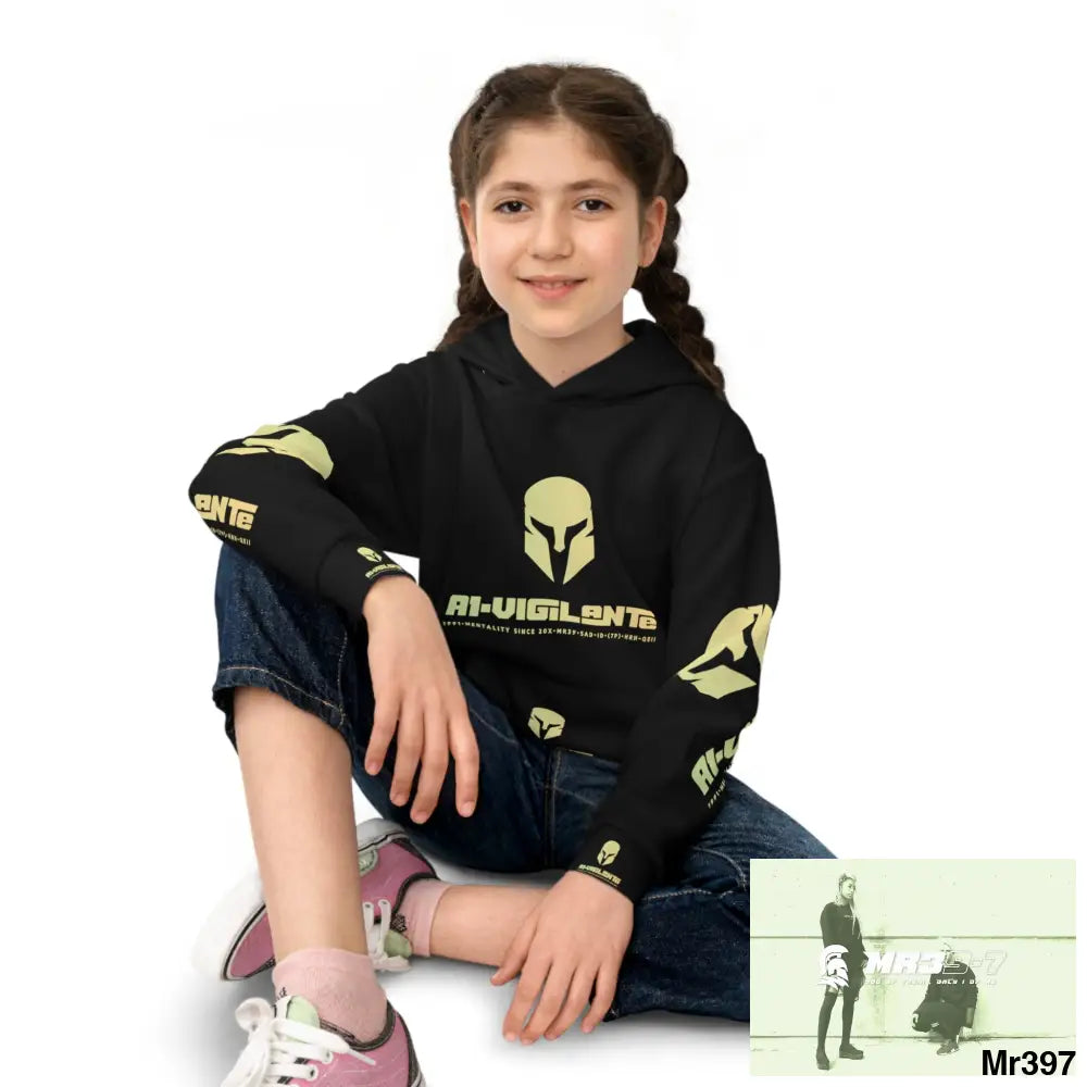 A1.Vigilante -Sparta with Tactical inside hood A1 Who dares Wins Mentality -. Children’s Hoodie (AOP) All Over Prints