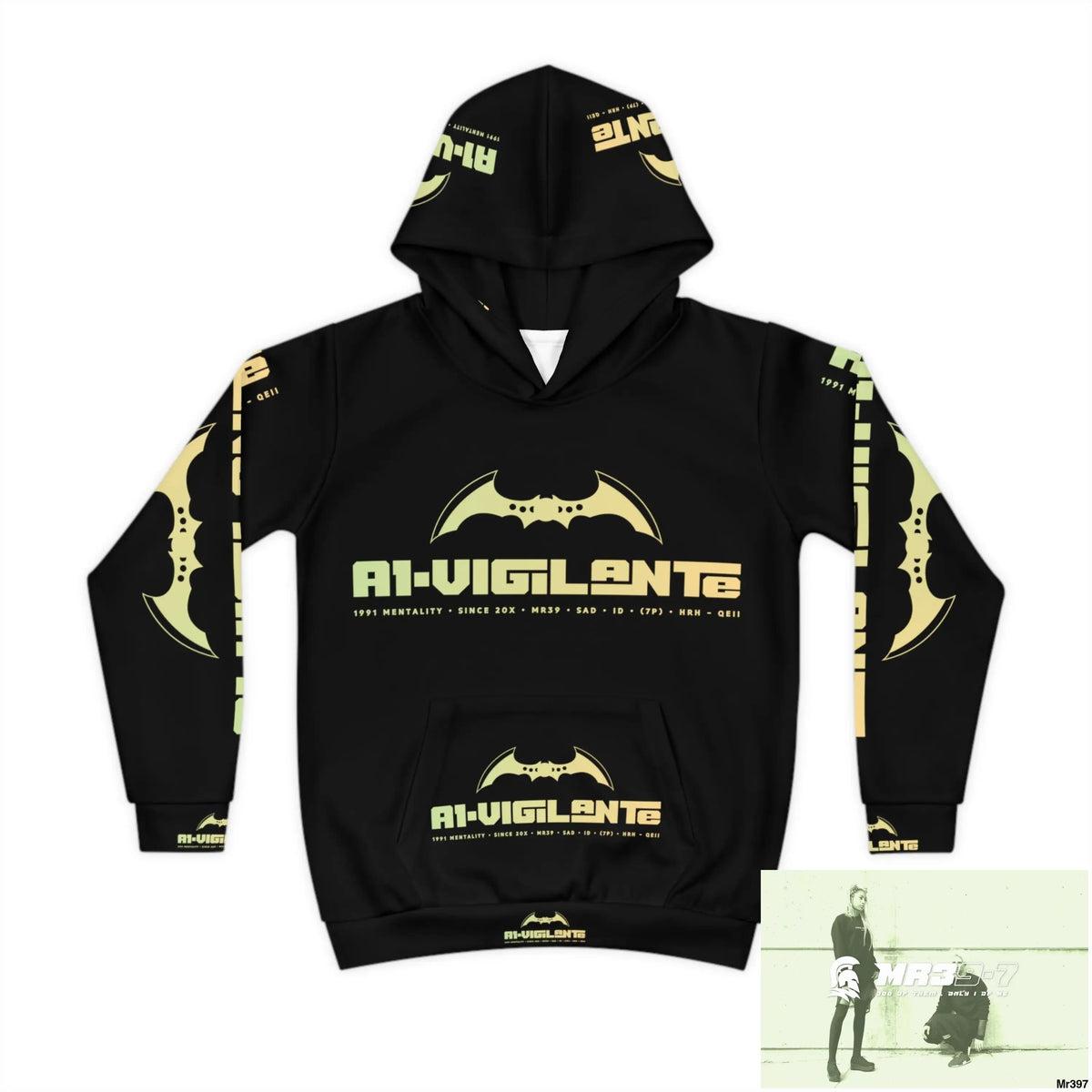 A1.Vigilante - Sparta with Tactical inside hood A1 Who dares Wins Mentality -. Children’s Hoodie (AOP) All Over Prints