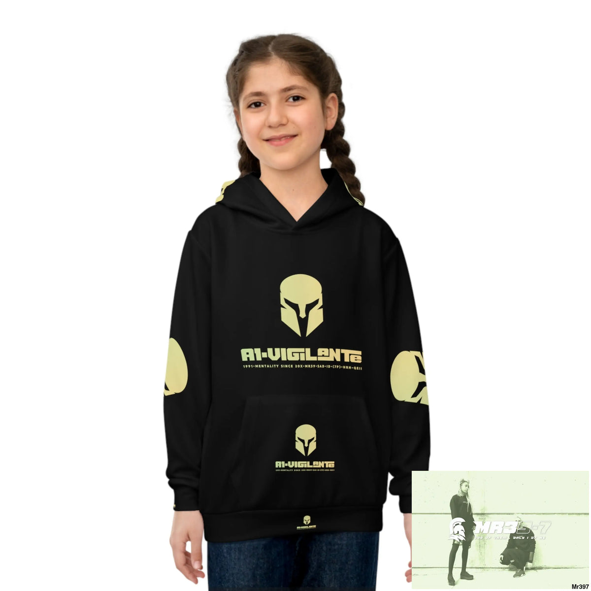 A1.Vigilante -Sparta with Tactical inside hood A1 Who dares Wins Mentality -. Children’s Hoodie (AOP) All Over Prints