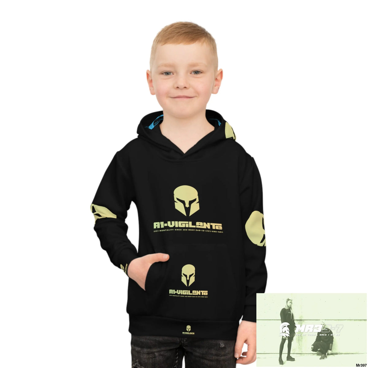 A1.Vigilante -Sparta with Tactical inside hood A1 Who dares Wins Mentality -. Children’s Hoodie (AOP) All Over Prints