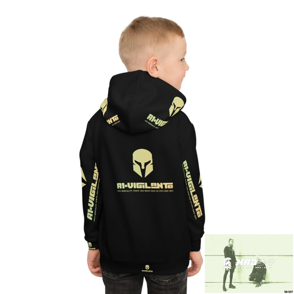A1.Vigilante -Sparta with Tactical inside hood A1 Who dares Wins Mentality -. Children’s Hoodie (AOP) All Over Prints