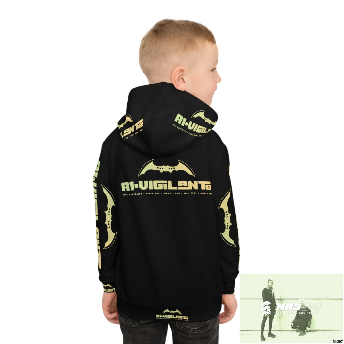 A1.Vigilante - Sparta with Tactical inside hood A1 Who dares Wins Mentality -. Children’s Hoodie (AOP) All Over Prints