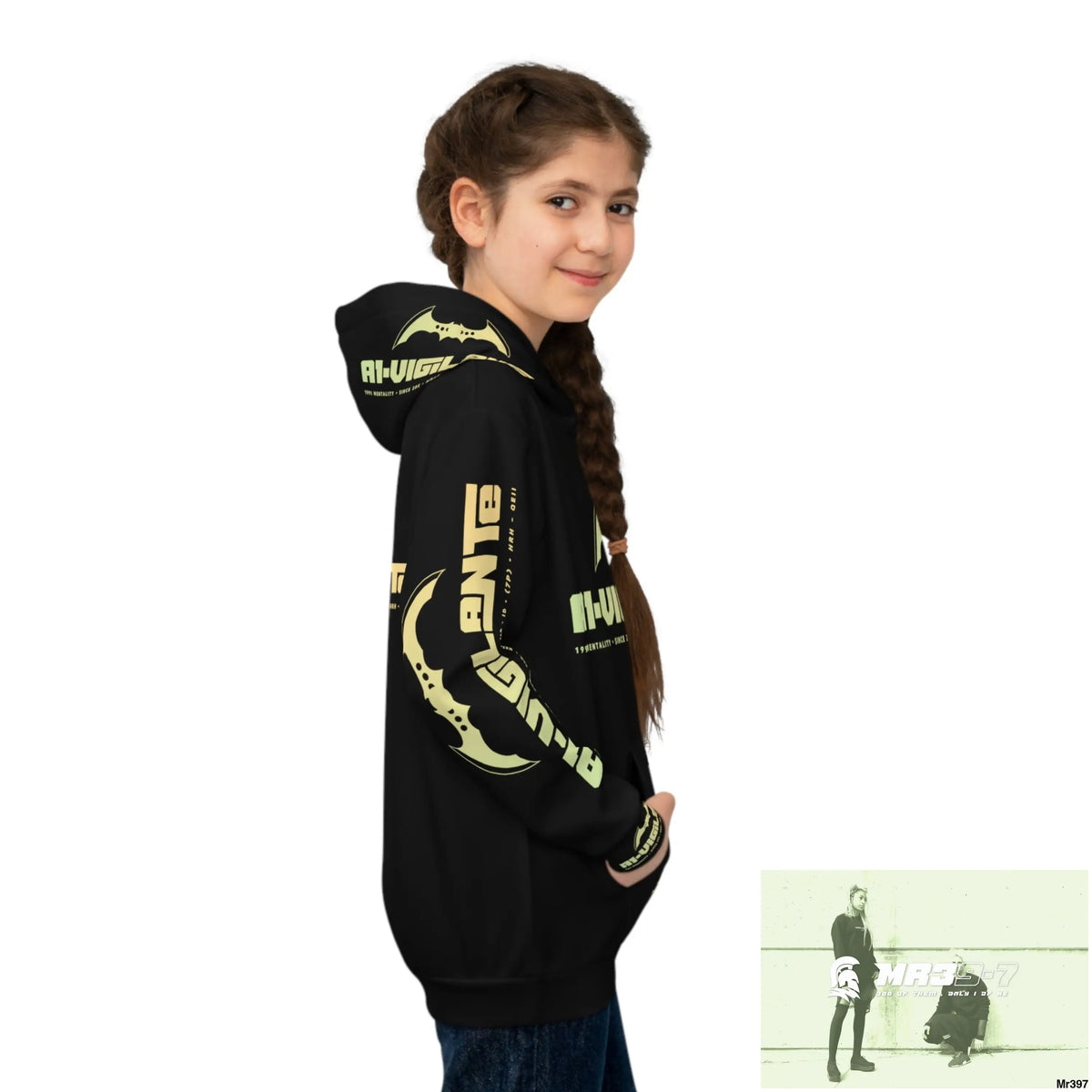 A1.Vigilante - Sparta with Tactical inside hood A1 Who dares Wins Mentality -. Children’s Hoodie (AOP) All Over Prints