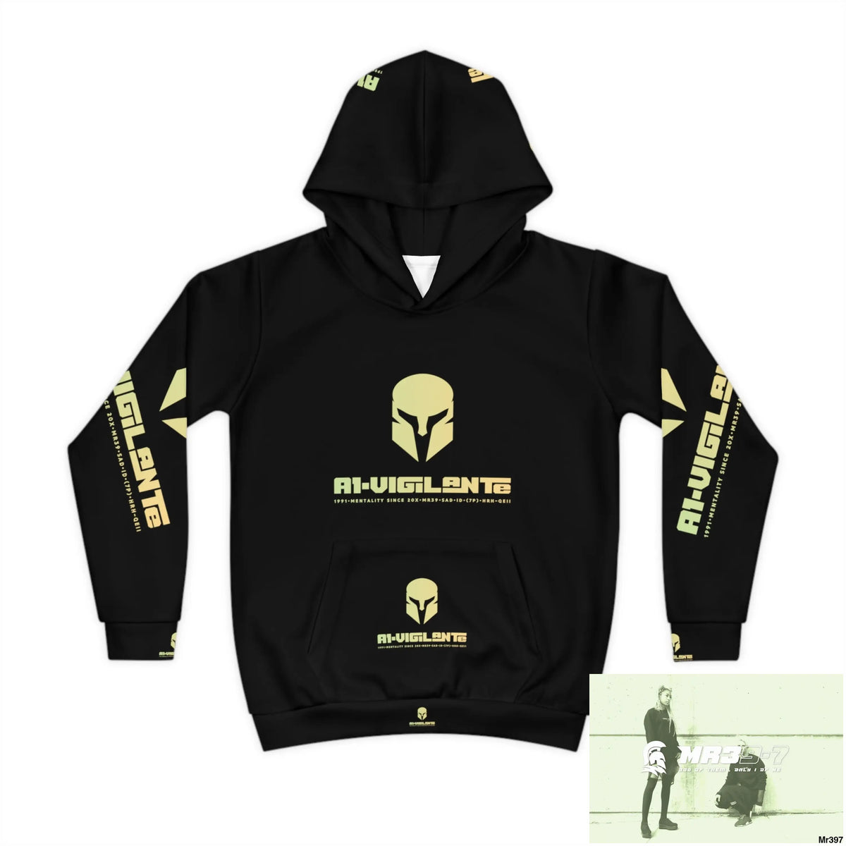 A1.Vigilante -Sparta with Tactical inside hood A1 Who dares Wins Mentality -. Children’s Hoodie (AOP) All Over Prints