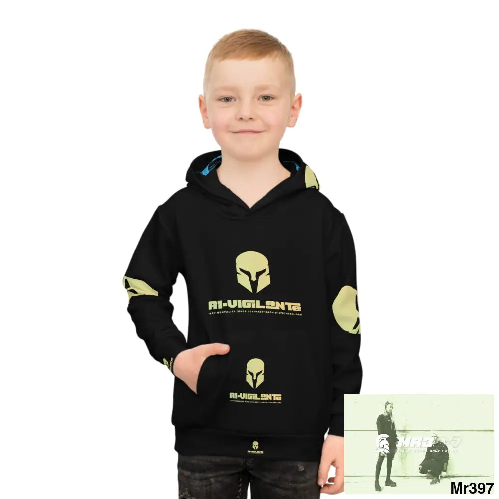 A1.Vigilante -Sparta with Tactical inside hood A1 Who dares Wins Mentality -. Children’s Hoodie (AOP) All Over Prints