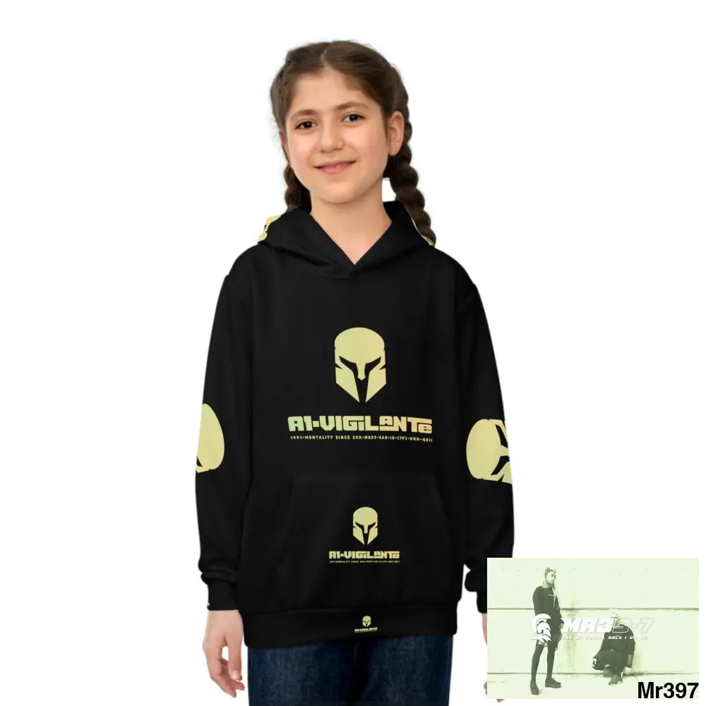 A1.Vigilante -Sparta with Tactical inside hood A1 Who dares Wins Mentality -. Children’s Hoodie (AOP) All Over Prints