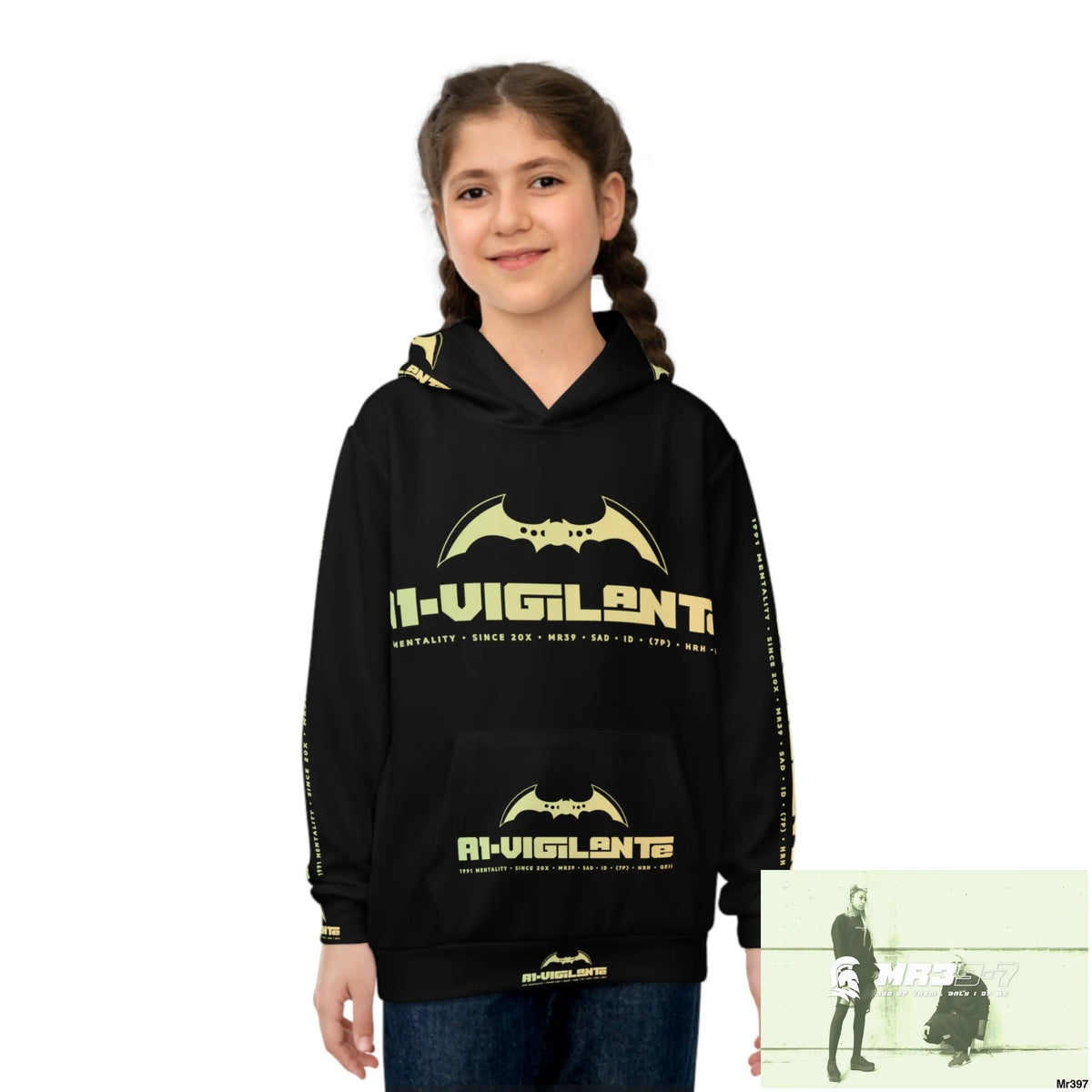 A1.Vigilante - Sparta with Tactical inside hood A1 Who dares Wins Mentality -. Children’s Hoodie (AOP) All Over Prints