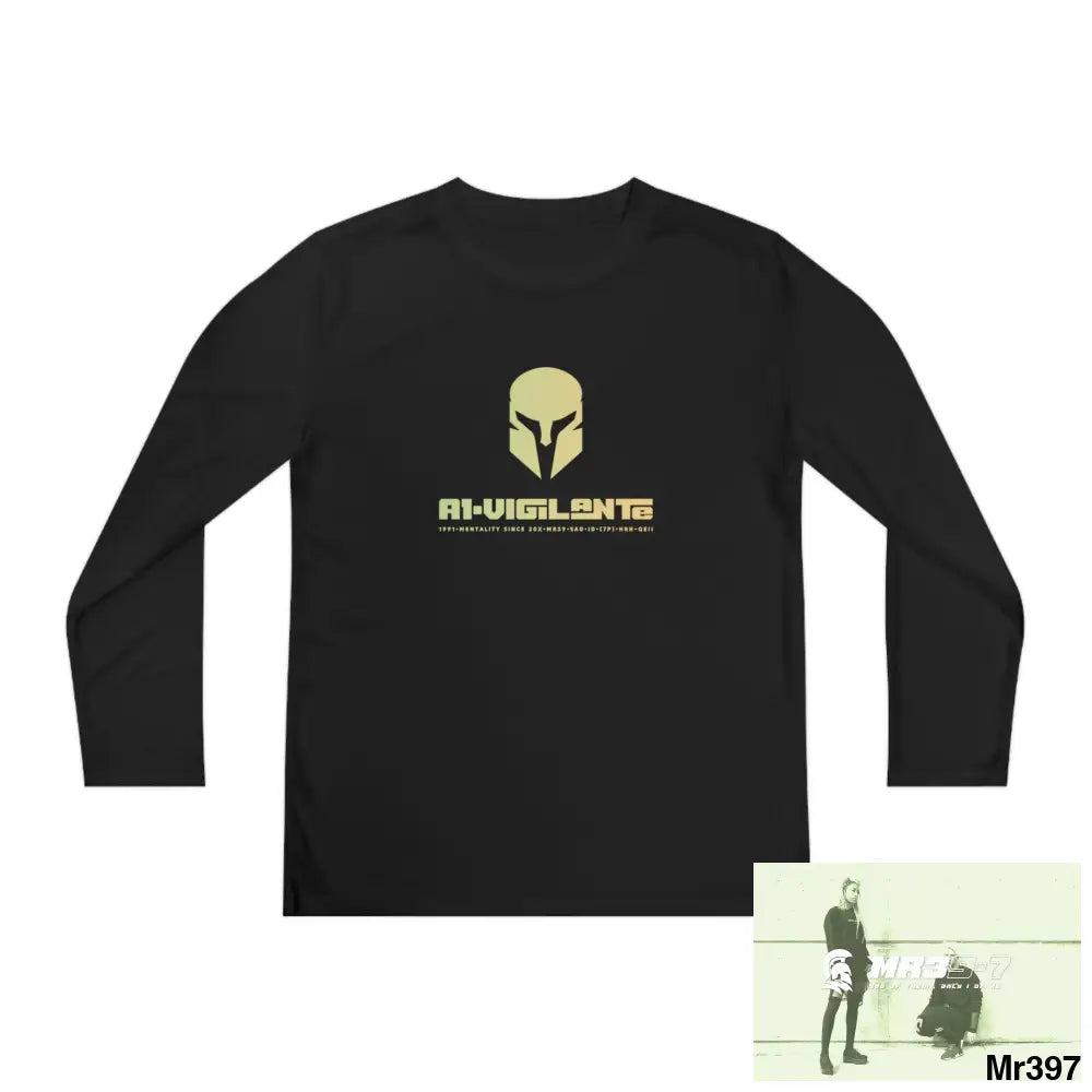 A1-Vigilante Sparta Youth Long Sleeve Competitor Tee Black / S Kids clothes