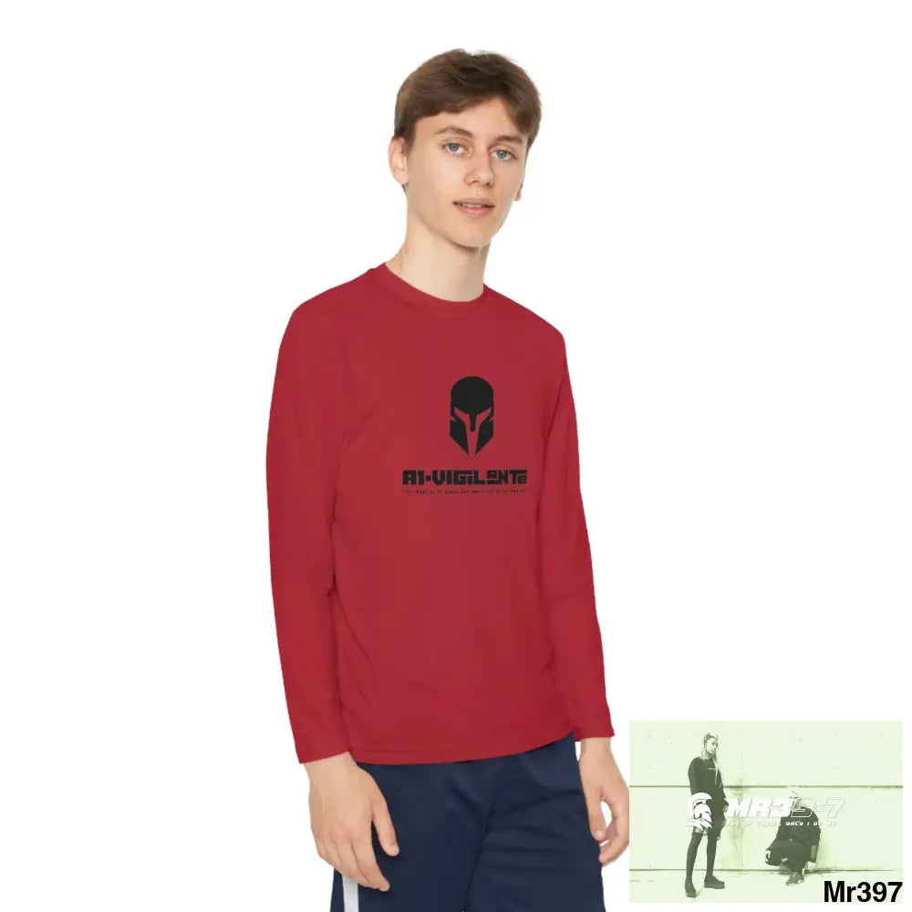 A1-Vigilante Sparta Youth Long Sleeve Competitor Tee True Red / M Kids clothes
