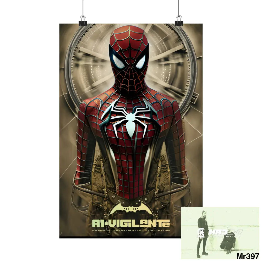 A1-Vigilante Steampunk SpiderMan Graphic Matte Vertical Posters 12″ x 18″ / Matte Poster
