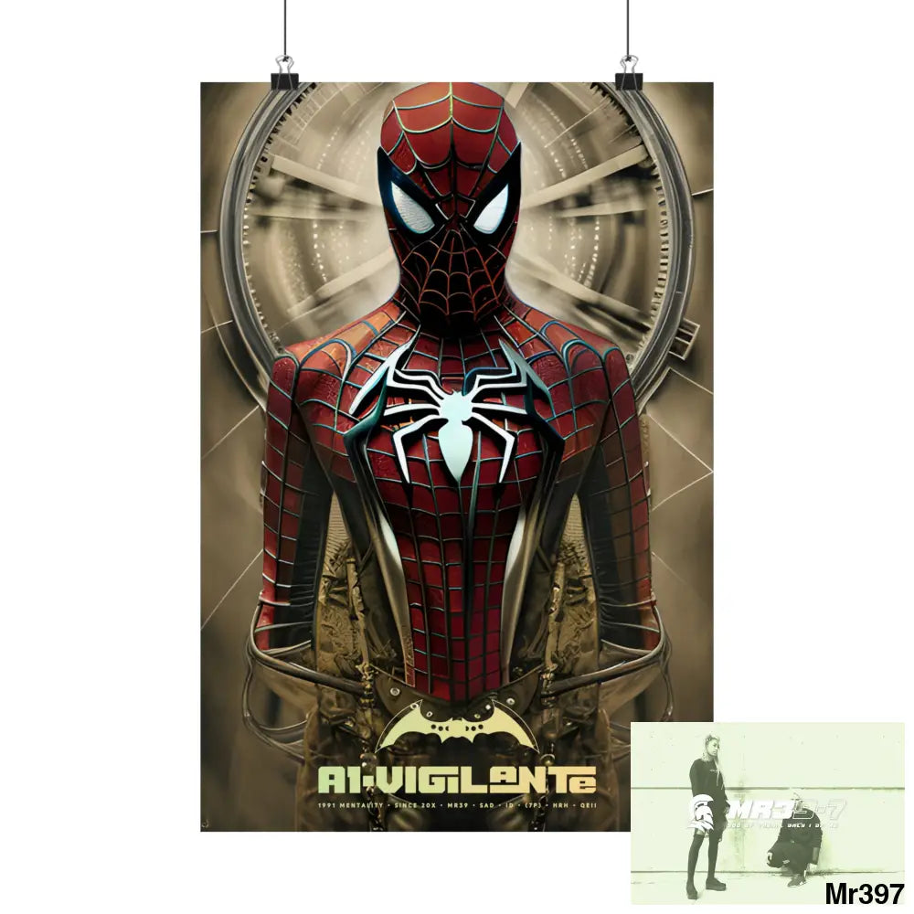 A1-Vigilante Steampunk SpiderMan Graphic Matte Vertical Posters 13’’ x 19’’ / Matte Poster