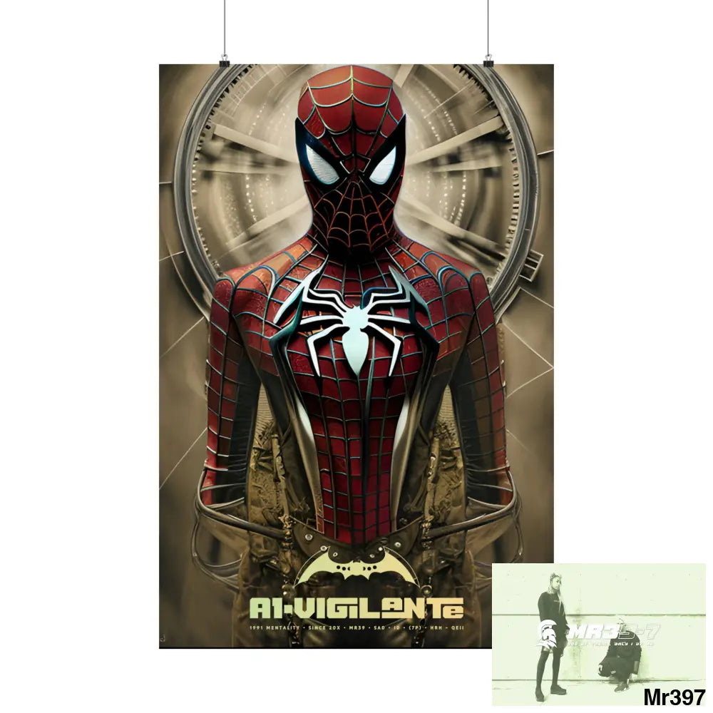 A1-Vigilante Steampunk SpiderMan Graphic Matte Vertical Posters 27’’ x 40’’ / Matte Poster