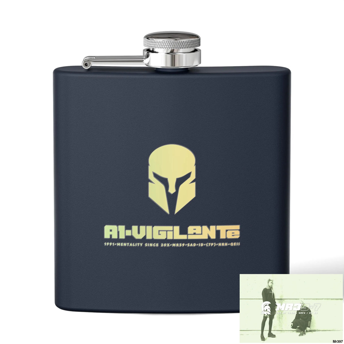 A1 Vigilante Stylish Stainless Steel Flask for Tea/ Coffee Lovers - 6oz Personalized Gift 6oz / Navy Mug