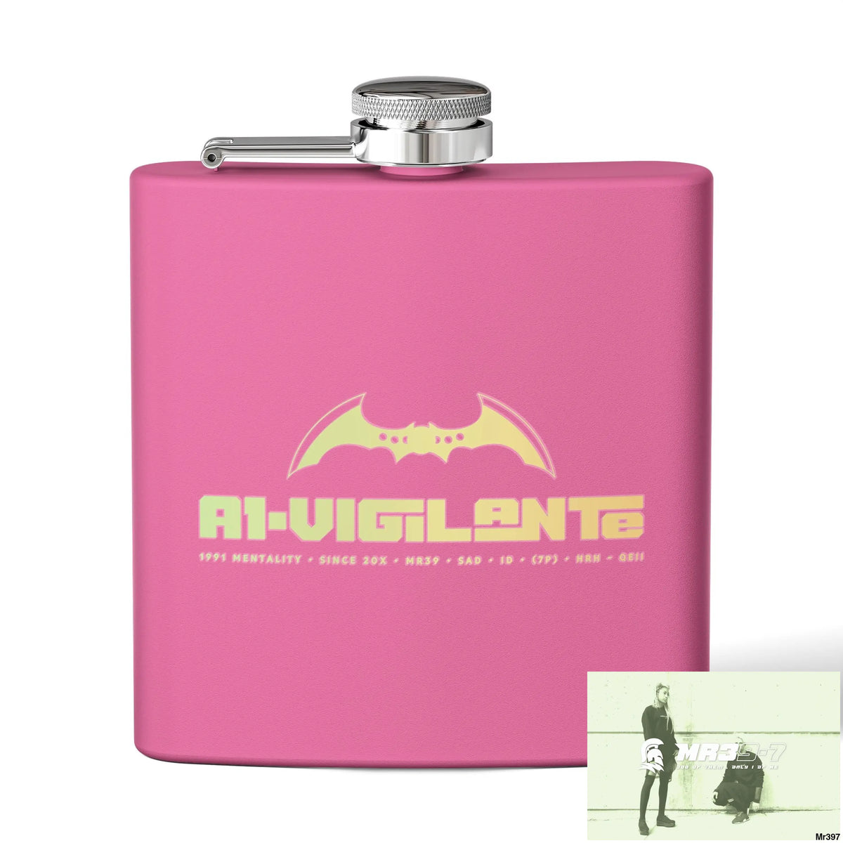 A1 Vigilante Stylish Stainless Steel Flask for Tea/ Coffee Lovers - 6oz Personalized Gift 6oz / Pink Mug