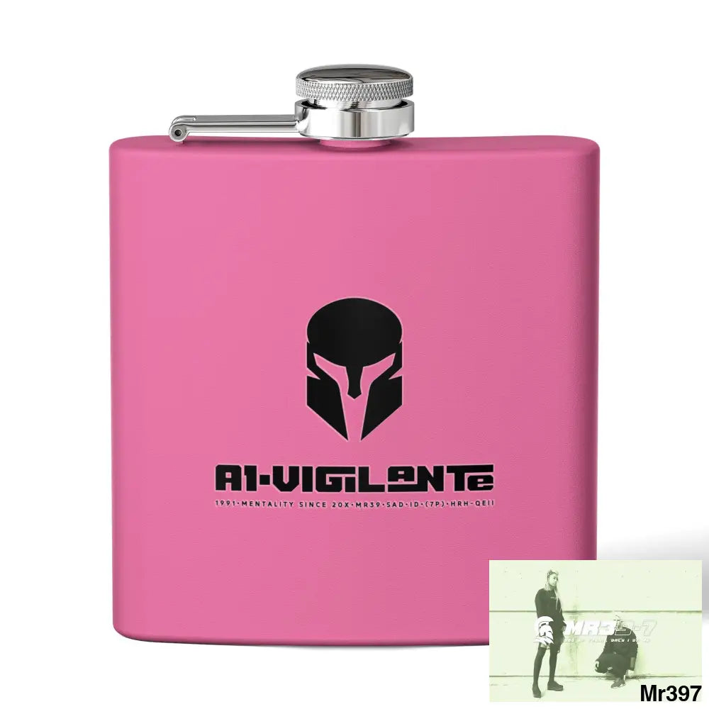 A1 Vigilante Stylish Stainless Steel Flask for Tea/ Coffee Lovers - 6oz Personalized Gift 6oz / Pink Mug