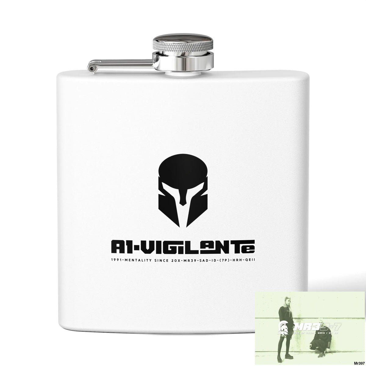 A1 Vigilante Stylish Stainless Steel Flask for Tea/ Coffee Lovers - 6oz Personalized Gift 6oz / White Mug