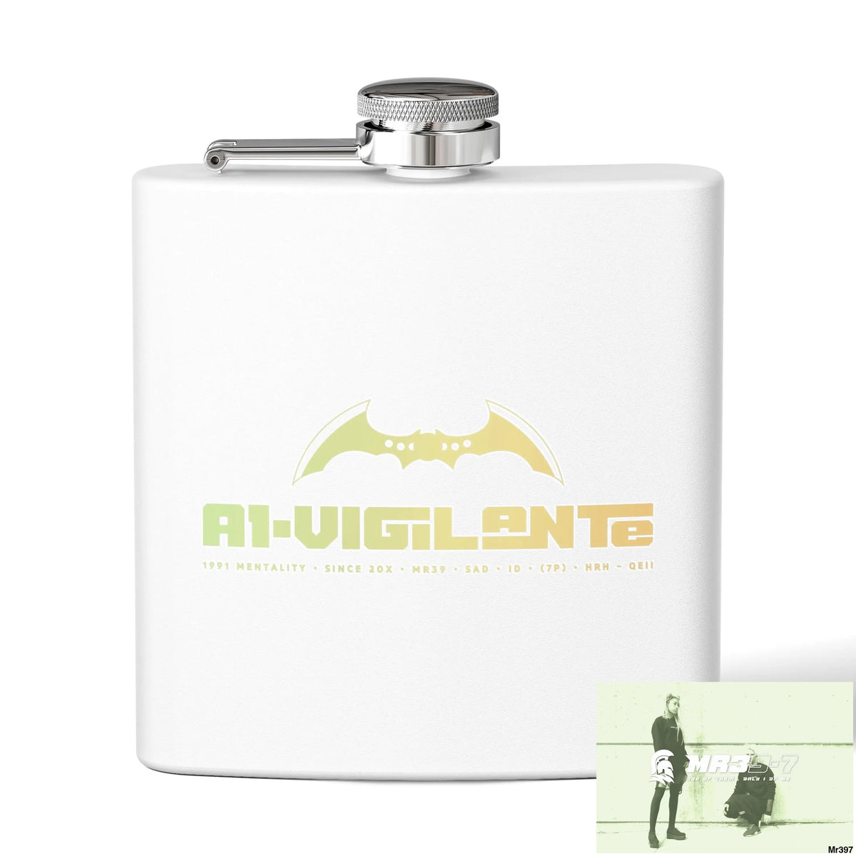 A1 Vigilante Stylish Stainless Steel Flask for Tea/ Coffee Lovers - 6oz Personalized Gift 6oz / White Mug