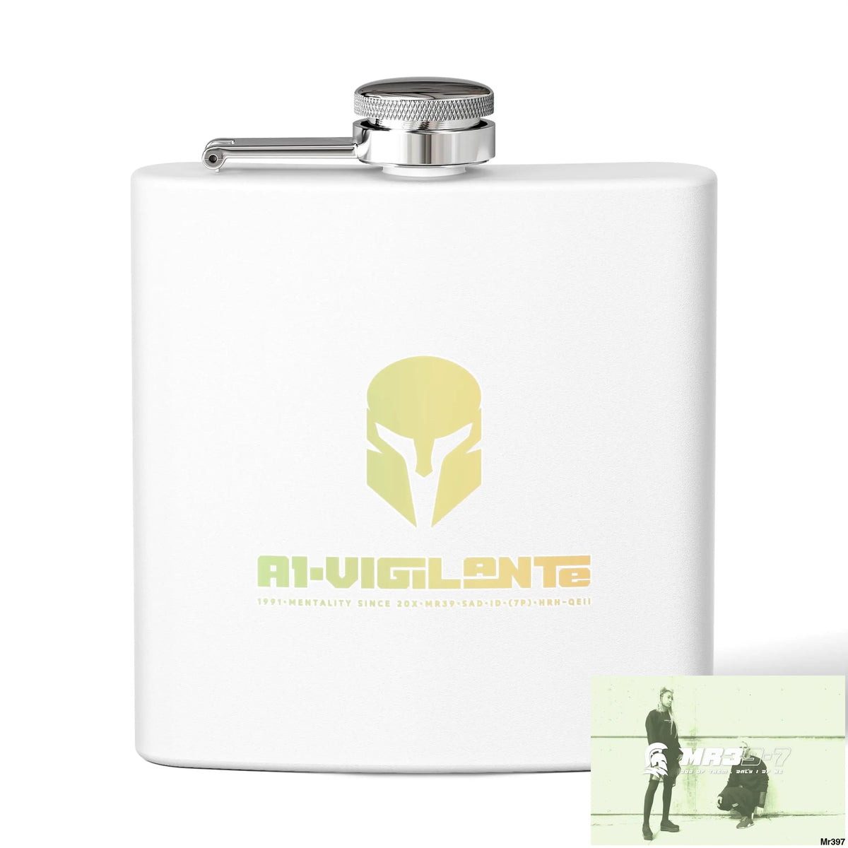 A1 Vigilante Stylish Stainless Steel Flask for Tea/ Coffee Lovers - 6oz Personalized Gift 6oz / White Mug