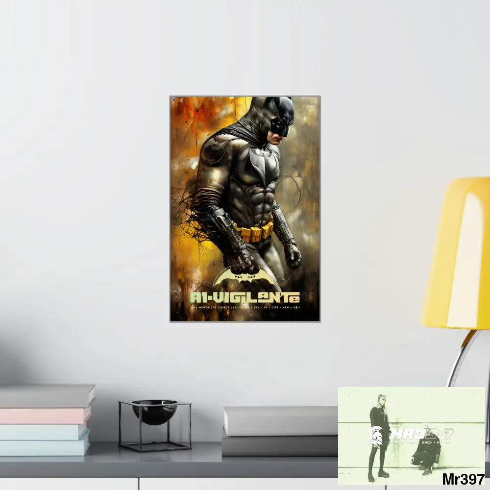 A1-Vigilante Super Resolution Batpain Steampunk Graphic Matte Vertical Posters 12″ x 18″ / Matte Poster