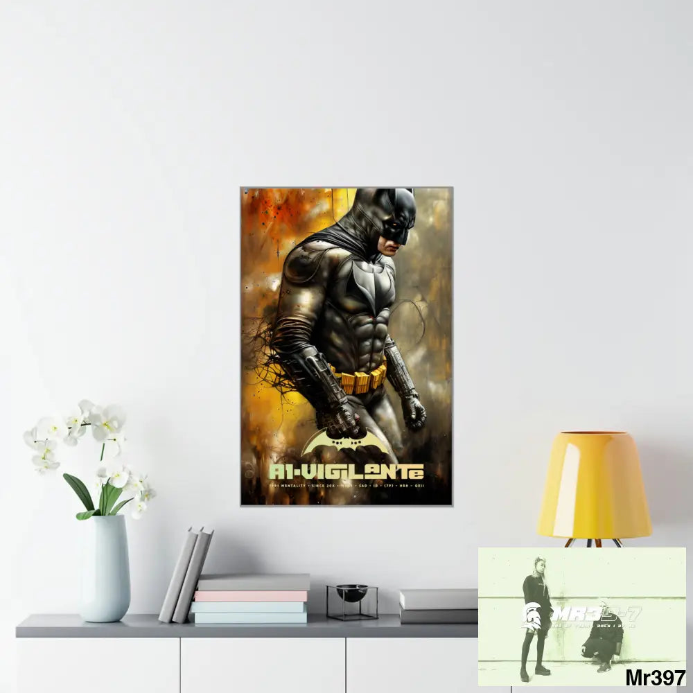 A1-Vigilante Super Resolution Batpain Steampunk Graphic Matte Vertical Posters 24″ x 36″ / Matte Poster