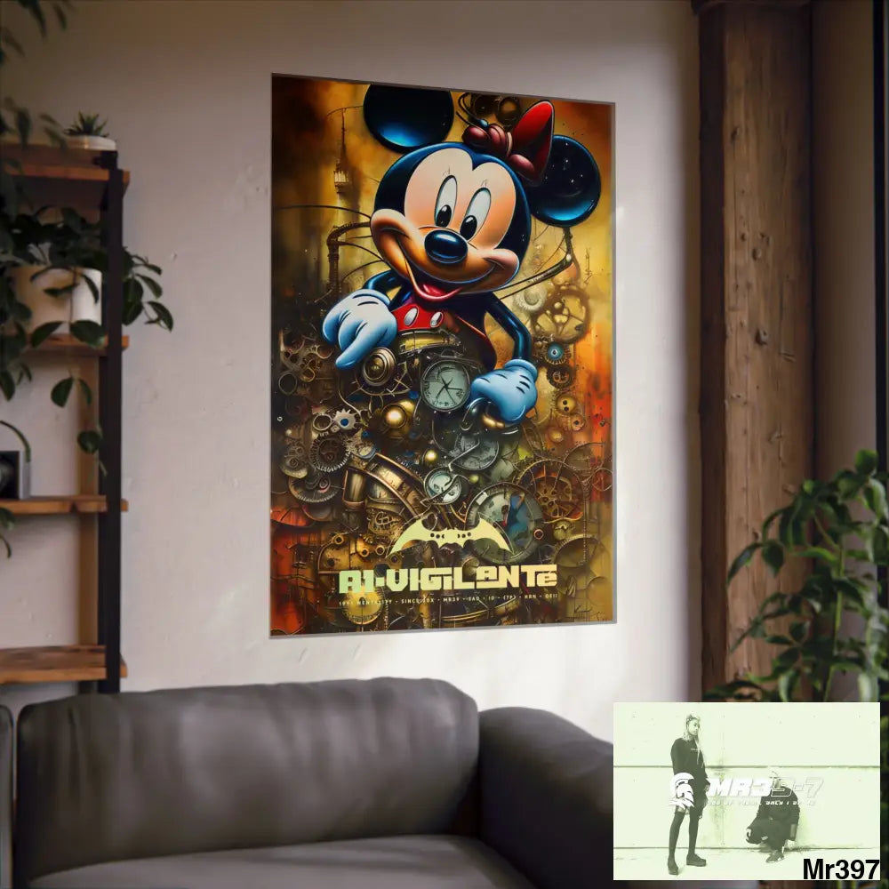 A1-Vigilante SuperResolution Micky Mouse Steampunk Graphic Matte Vertical Posters Poster
