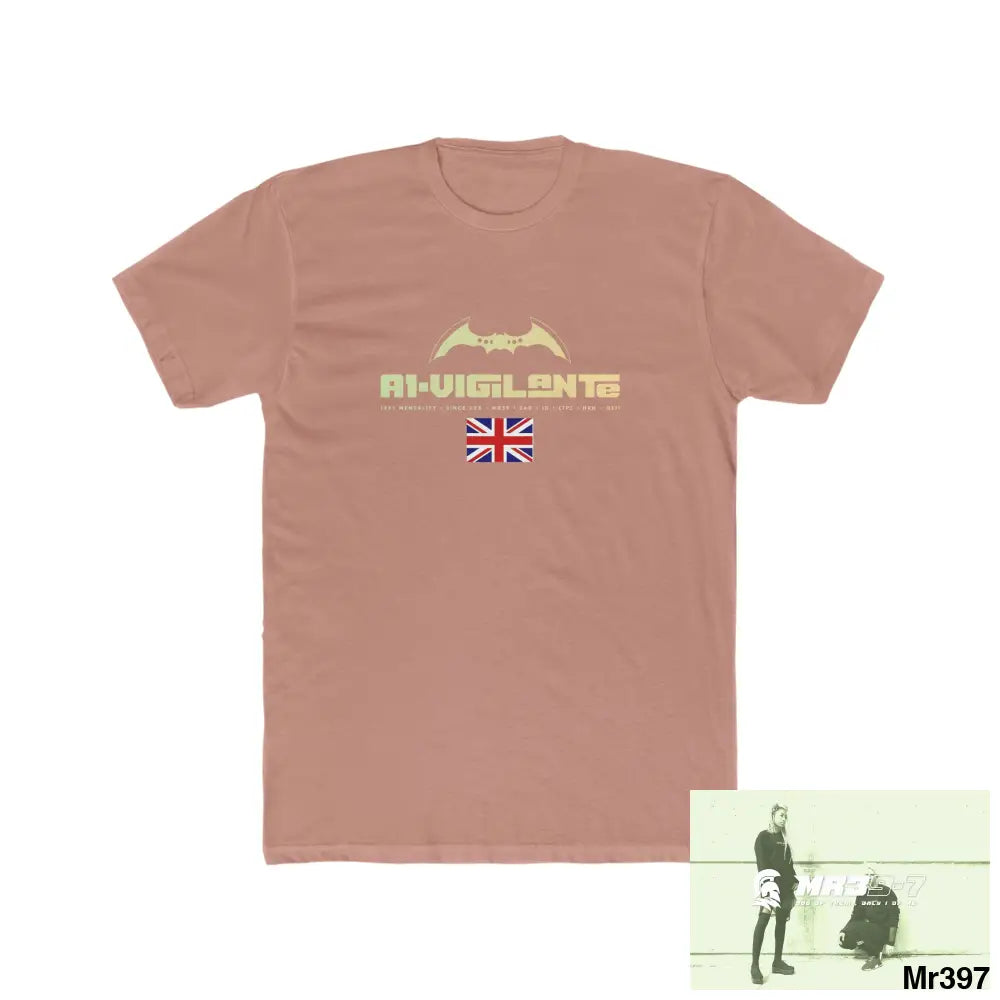 A1-Vigilante Telford & Wrekin -My home 2018 - Men’s Cotton Crew Tee Solid Desert Pink / S T-Shirt