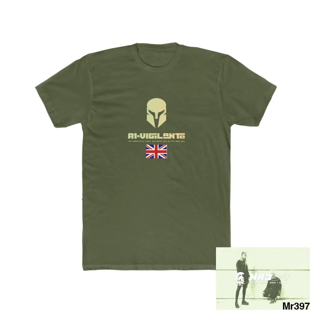 A1-Vigilante Telford & Wrekin -My home 2018 - Men’s Cotton Crew Tee Solid Military Green / XS T-Shirt